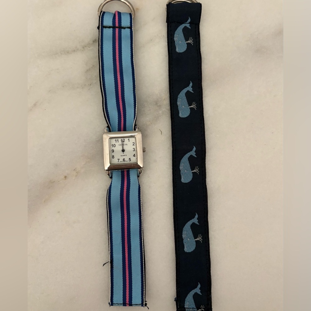 Geneva watch - 2 blue watch bands OS